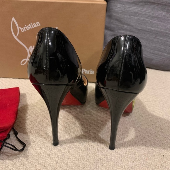 Christian Louboutin open toe graffiti 130 heels - Picture 4 of 7